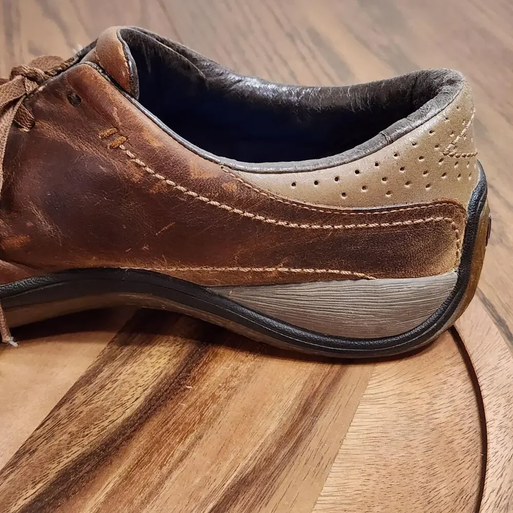 Merrell Casual Shoes Mens Size 12 Brown Leather Lace Up Comfort Walking Sneaker